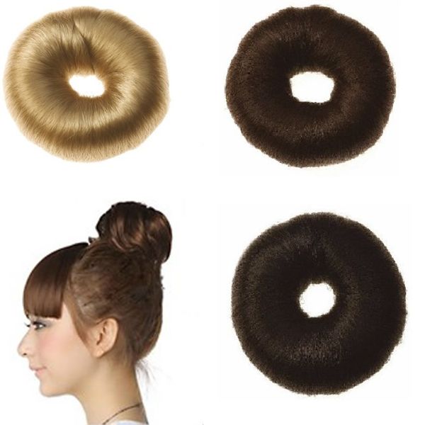 7 cm hair donut w/ artificial hair in multiple colours - Hair Accessories | Fashiongirl