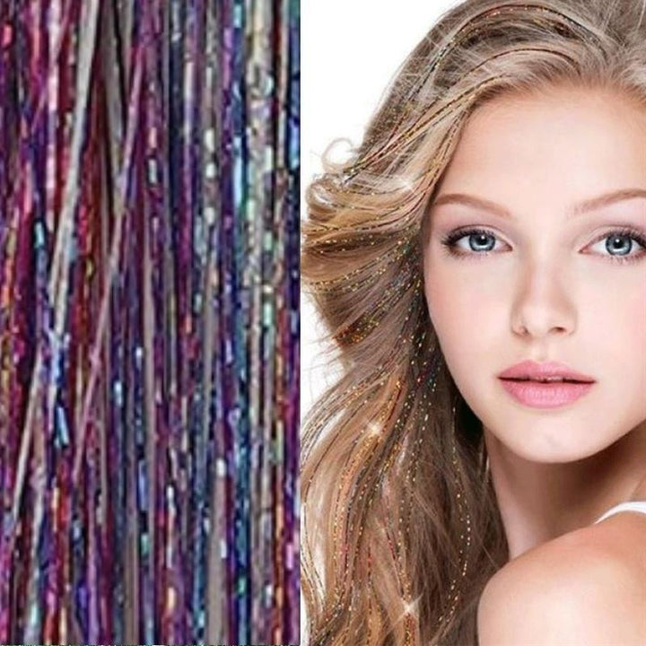 Bling Glitter Extensions 100 pcs glitter hair extensions 80 cm - Rainbow - Hair Accessories | Fashiongirl