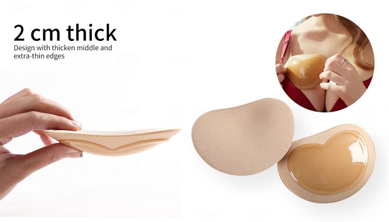 Bra inserts - Heart shaped push up pads for bra - Beige - Shapewear | Fashiongirl