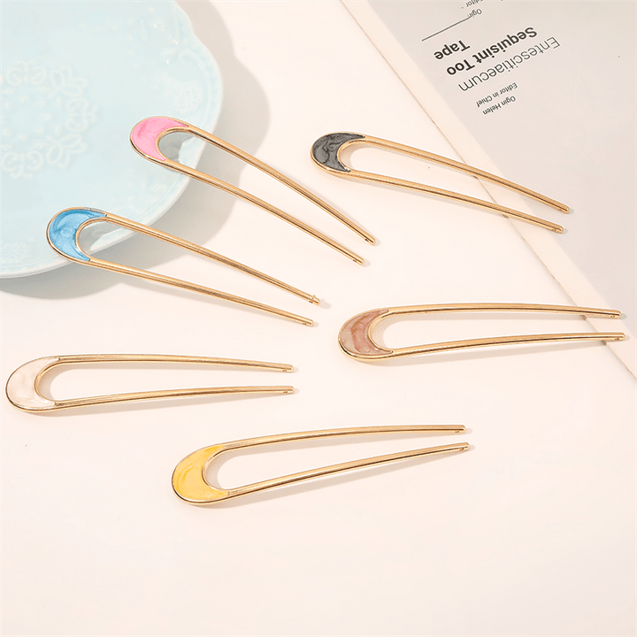 Chris Rubin Alina French Hairpin - Yellow Stardust - Hair Accessories
