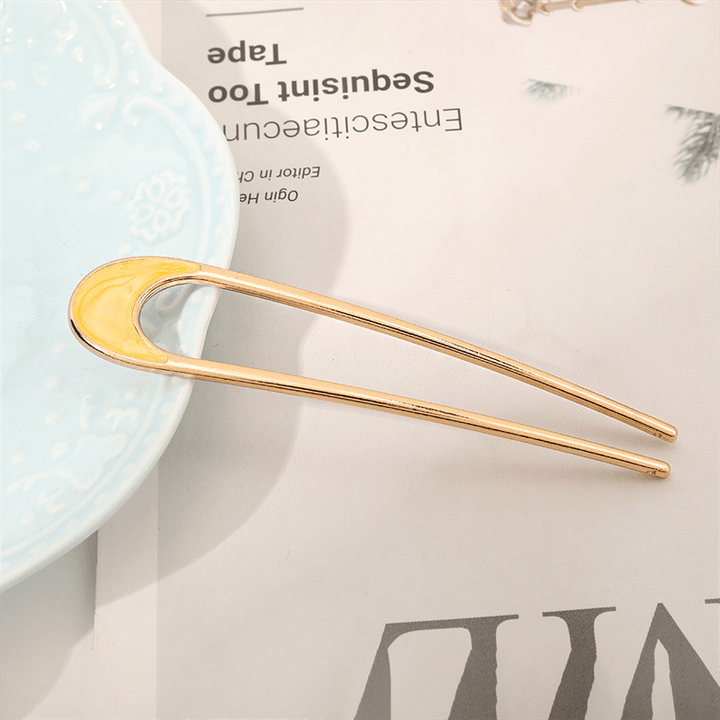 Chris Rubin Alina French Hairpin - Yellow Stardust - Hair Accessories