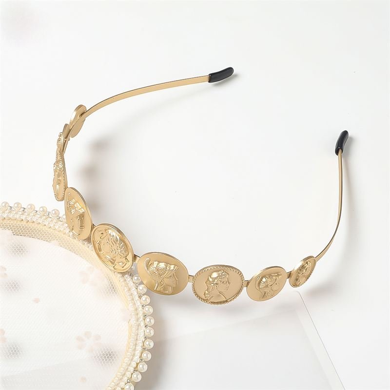 Chris Rubin Gold Headband - Coins - Hair Accessories