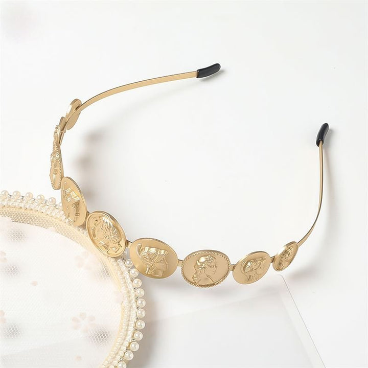 Chris Rubin Gold Headband - Coins - Hair Accessories