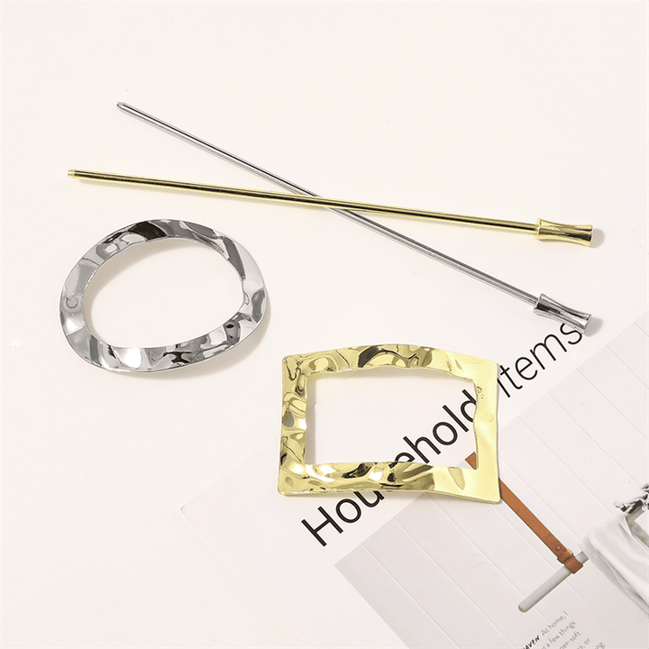 Chris Rubin Nova Rectangle Slide Buckle Hair Claw - Gold - Hair Accessories