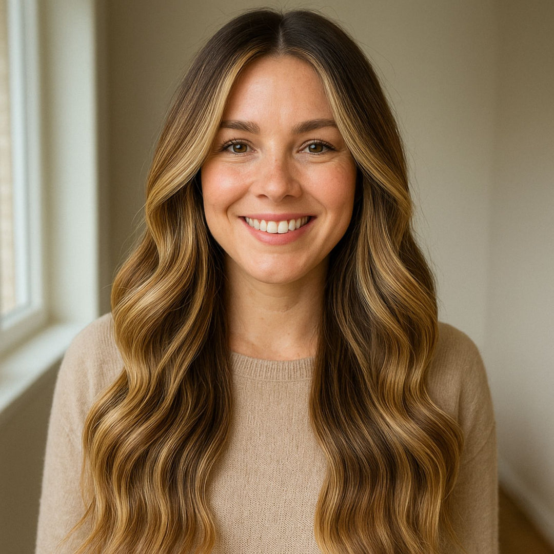 Clip on hair extensions #4/27 Brown/Blonde Mix - 7 sets - 60 cm | Gold24 - 