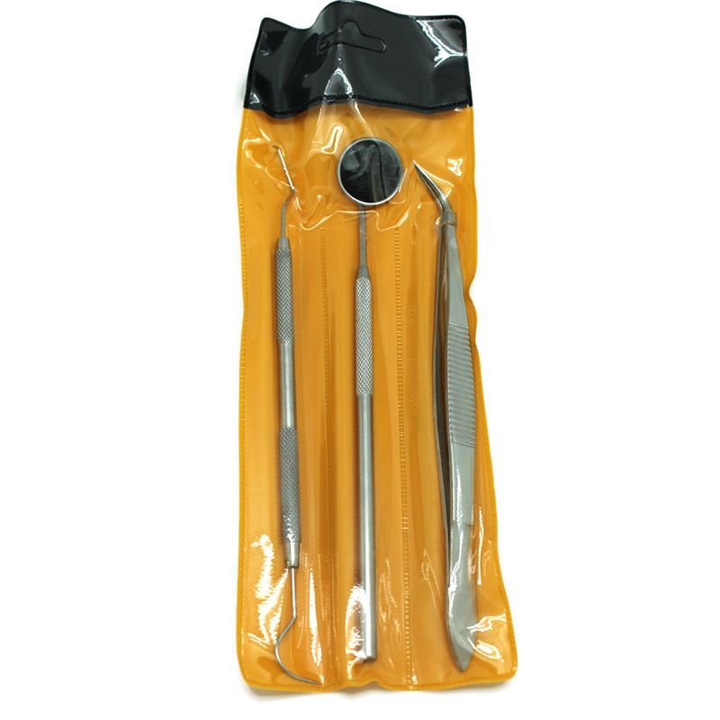 Dental Hygiene tooth cleaning 3 set - 1 Mouth mirror, 1x Curette tooth cleaner, 1 scraper - | Fashiongirl