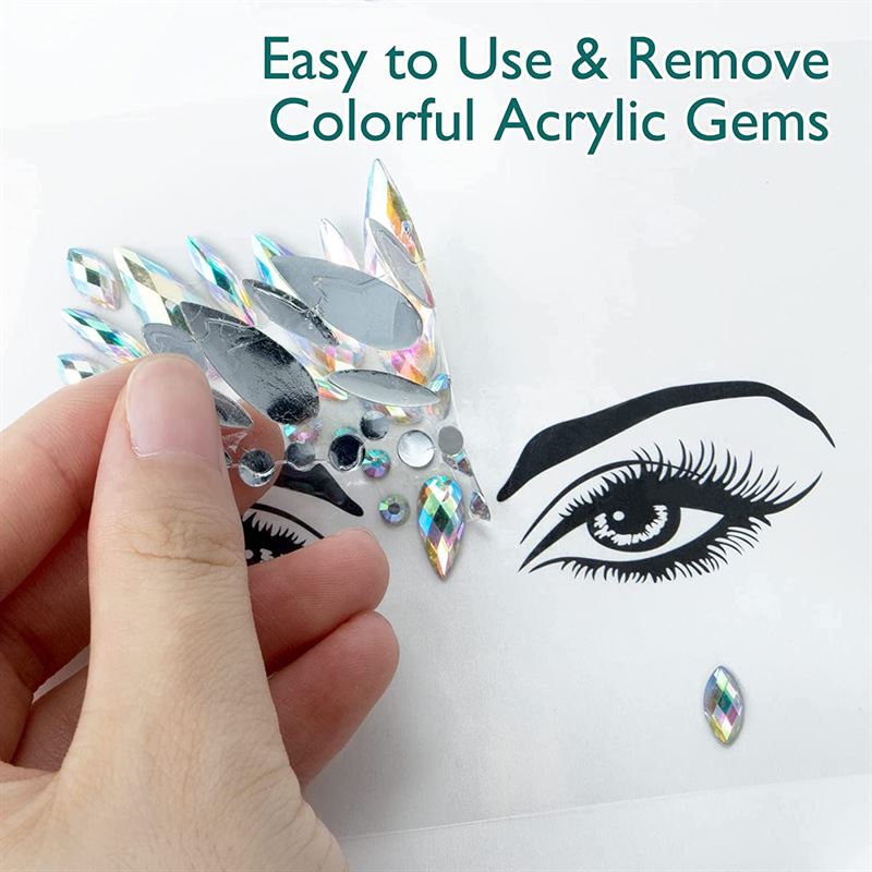 Face Jewels - Face jewellery with rhinestones/diamonds (YT - 23) - | Fashiongirl