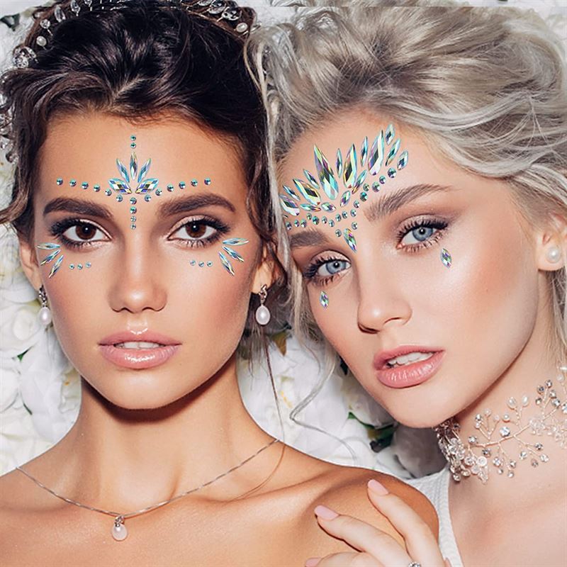 Face Jewels - Face jewellery with rhinestones/diamonds (YT - 70) - | Fashiongirl