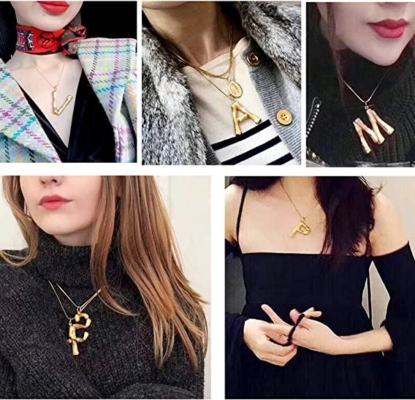 Gold Bamboo Alphabet / Letter Necklace - X - | Fashiongirl