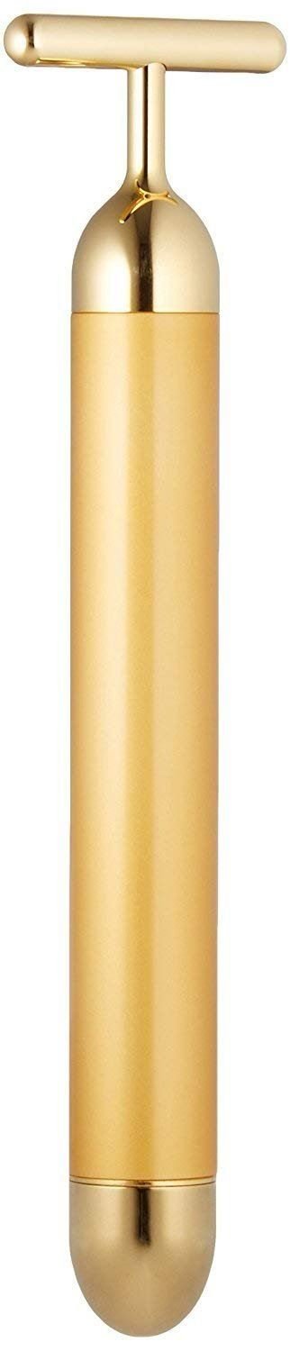 Gold Facial Massager - T - Bar Beauty Lifter Vibrating - Anti Wrinkle Massage Roller - | Fashiongirl