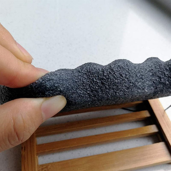 Konjac Dry Sponge Wave Bamboo Charcoal (for Body) - 1 piece - | Fashiongirl