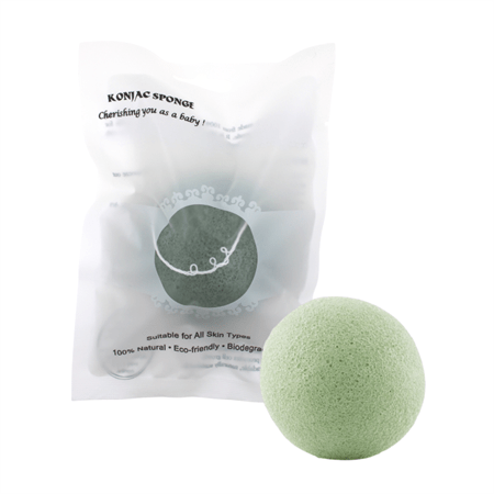 Konjac Sponge Sponge (face) for dry skin - Circular Greentea - | Fashiongirl
