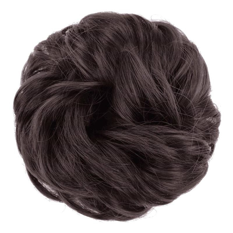 Messy Bun Hair elastic with curly artificial hair - #6 Brown - Hair Accessories | Fashiongirl