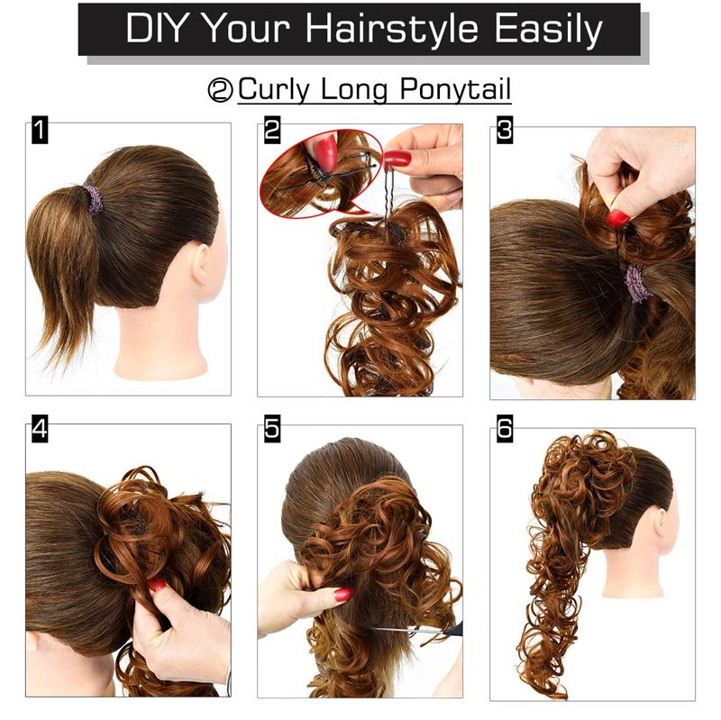 Messy Curly Hair for bun #4/30 - Light Brown - Hair Accessories | Fashiongirl
