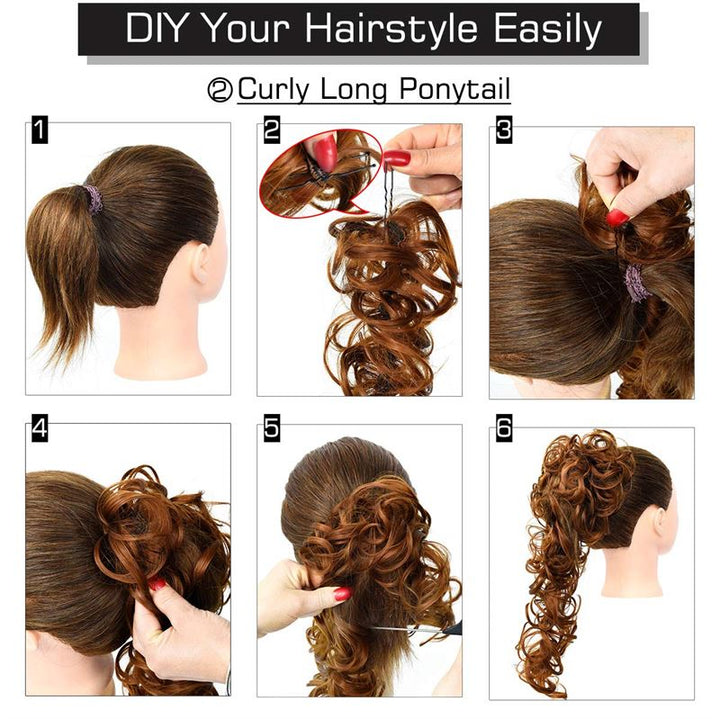 Messy Curly Hair for bun #8 - Medium Ash Brown - Hair Accessories | Fashiongirl