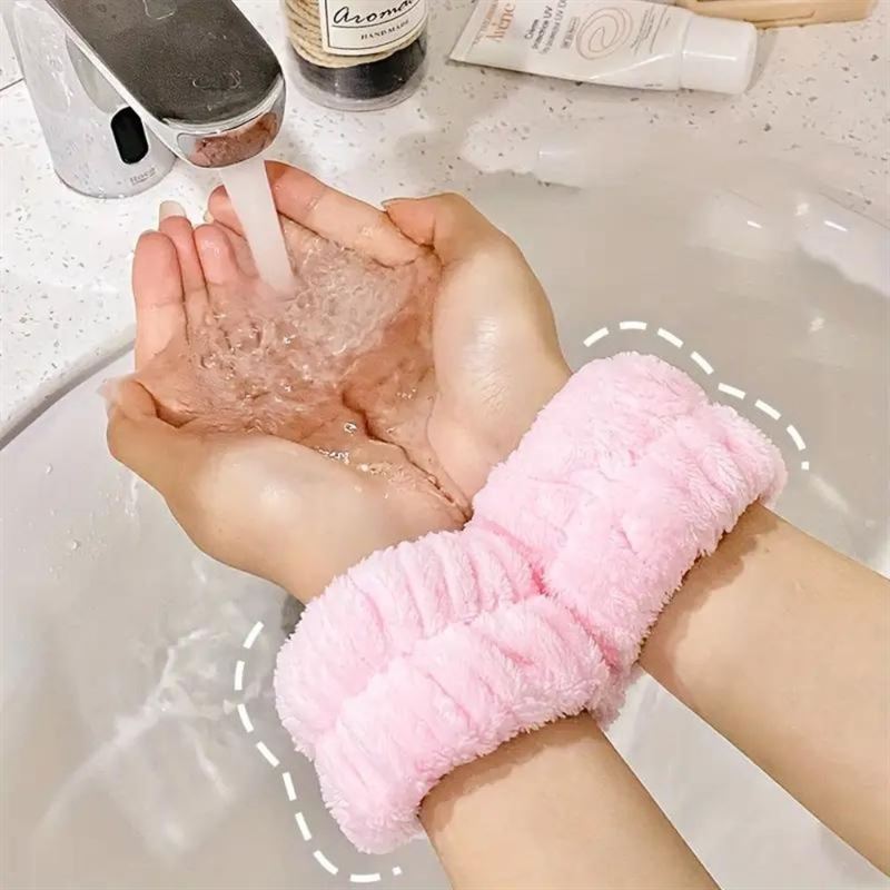 Microfibre Wrist Washband - Pink 2 pcs. - | Fashiongirl