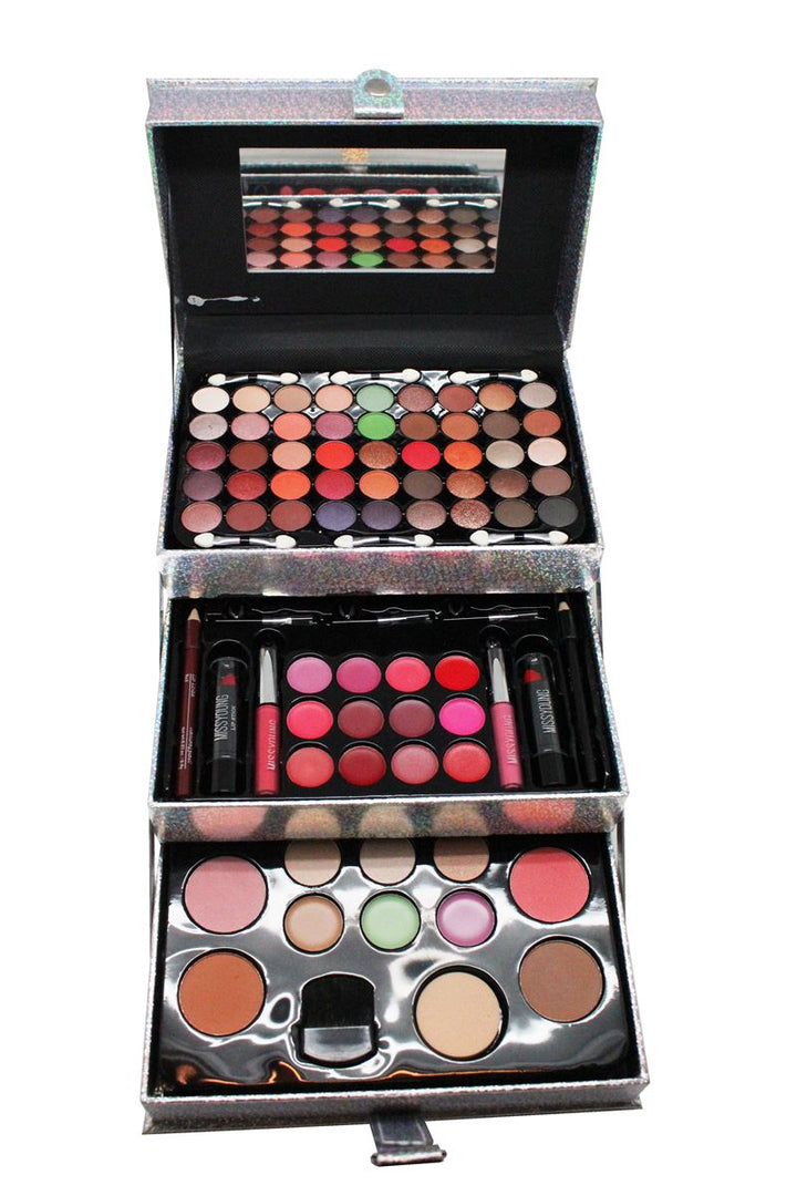 Miss Young Makeup Kit Box - Silver Holographic (MC1205) - | Fashiongirl