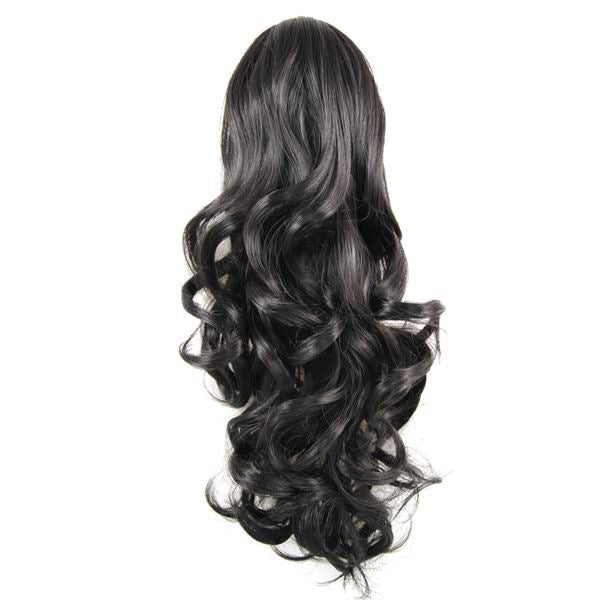 Ponytail Ponytail with hair clip, straight - black #1 - | Fashiongirl