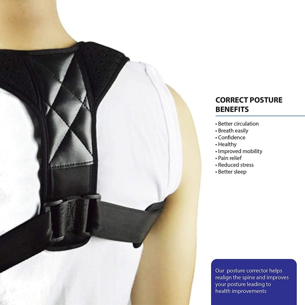 Posture support for back &amp; shoulder | Posture 2.0 Posture corrector band, black - Shapewear | Fashiongirl
