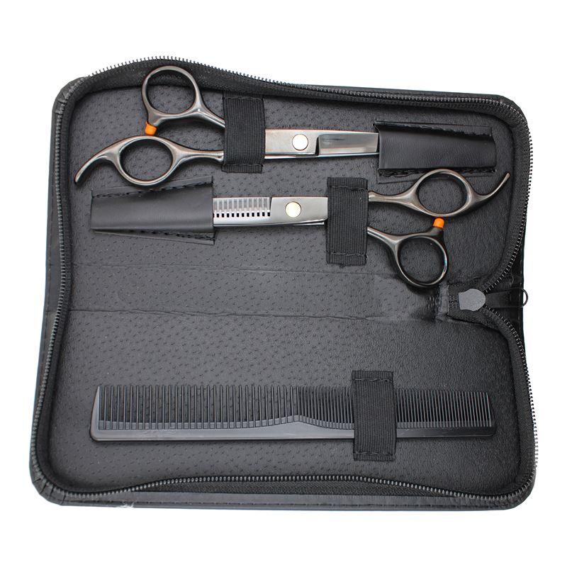 Pro Hairdressing scissors set with comb, black - Hair Styling tool | Fashiongirl