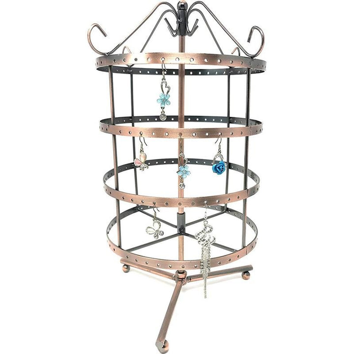 Rotating Jewellery stand for earrings with 4 tiers, bronze - | Fashiongirl