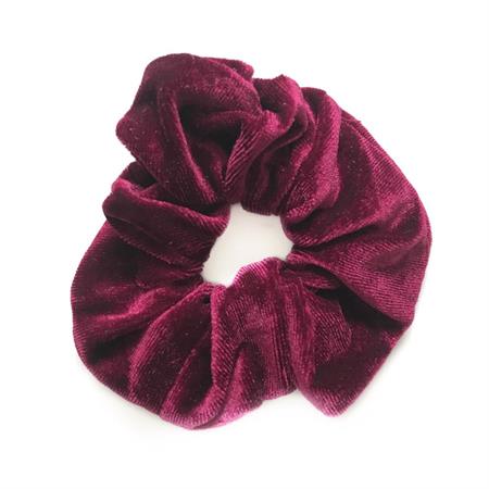 Scrunchie - Velour &amp; elastic - Burgundy - Hair Accessories
