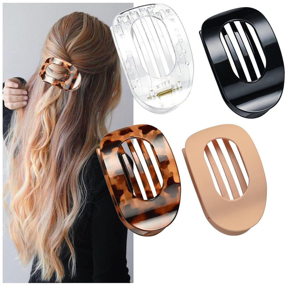 SOHO 4 - pack flat hair clips - strong grip, ergonomic design &amp; perfect for thick, fine and curly hair - Style 3 - Hair Claw - SOHO