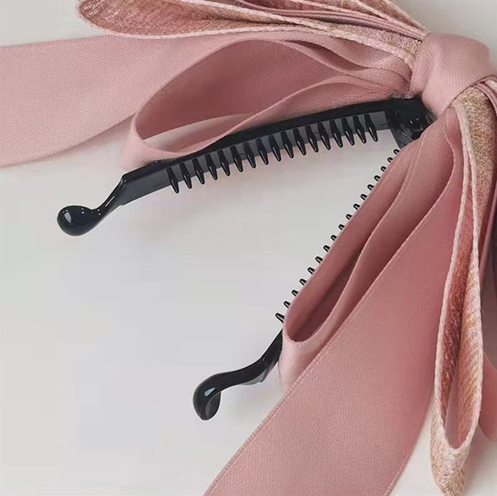 SOHO Aidan Bow Banana Hair Clip - Brown - Hair Accessories | Fashiongirl