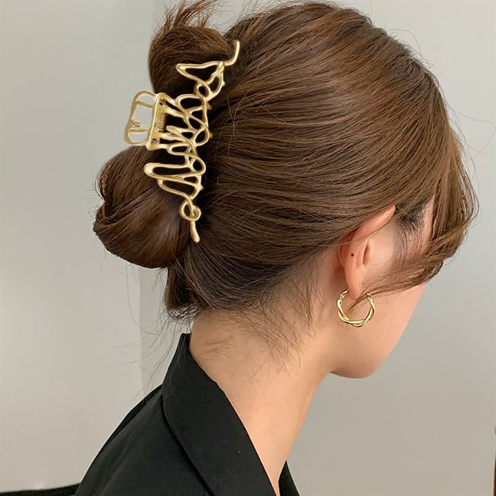 SOHO Asli Metal Hair Claw - Gold - Hair Accessories