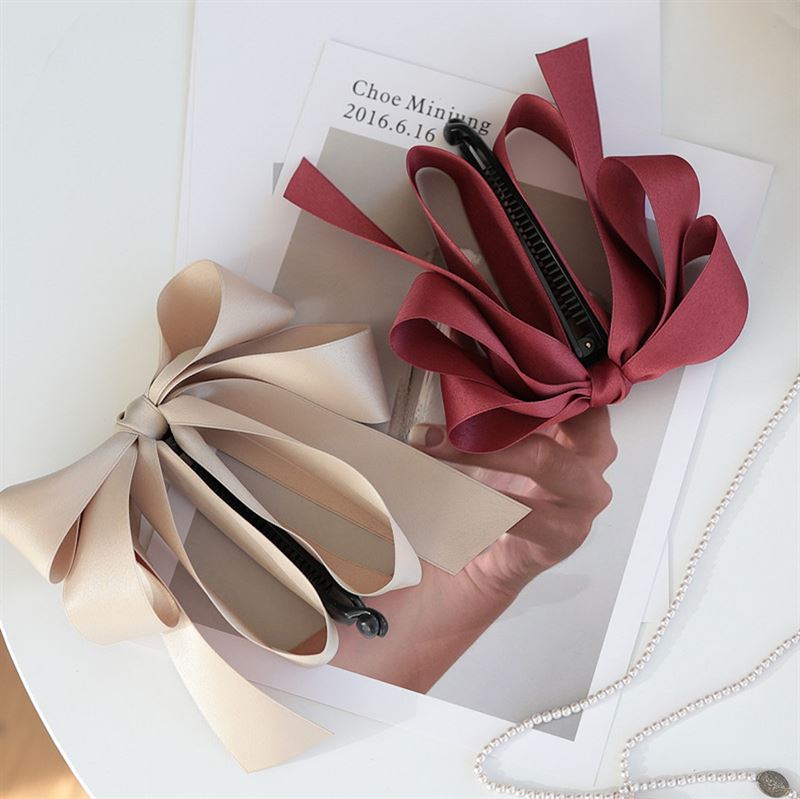 SOHO Bona Bow Banana Hair Clip - Beige - Hair Accessories | Fashiongirl