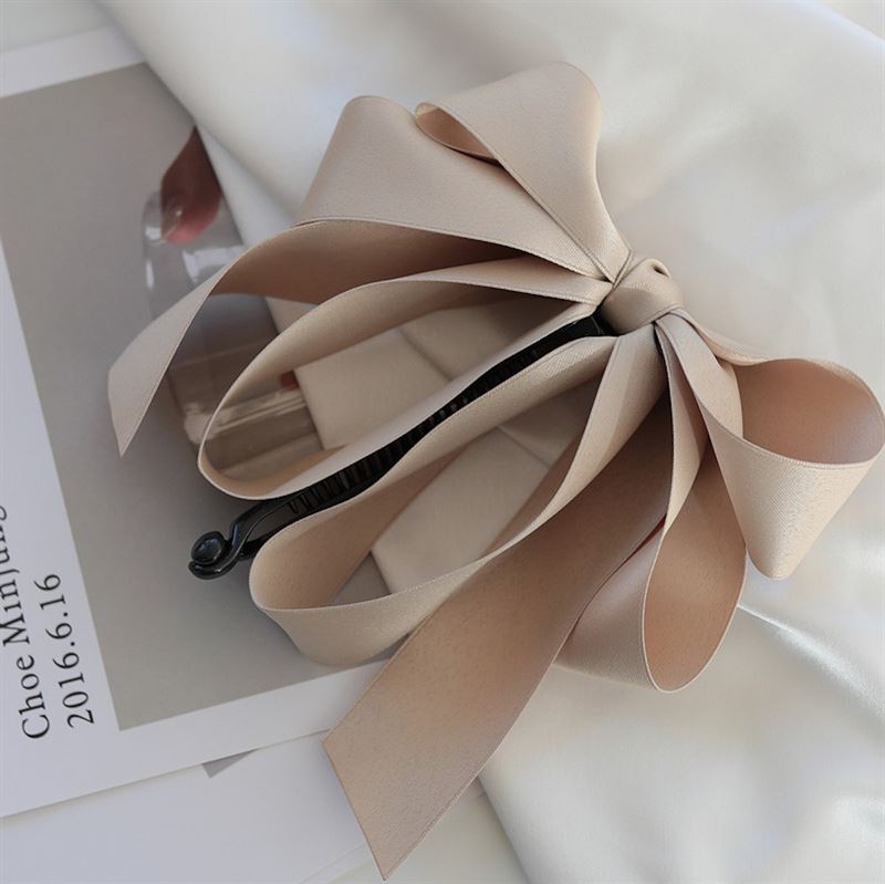 SOHO Bona Bow Banana Hair Clip - Beige - Hair Accessories | Fashiongirl