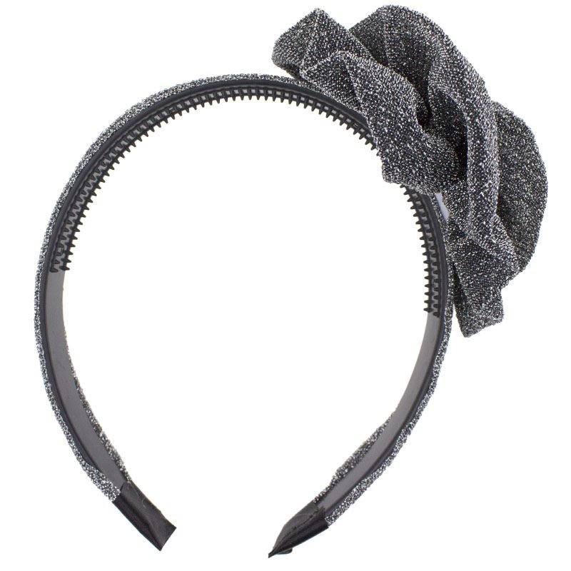 SOHO Bow Glitter Headband - Silver - Hair Accessories