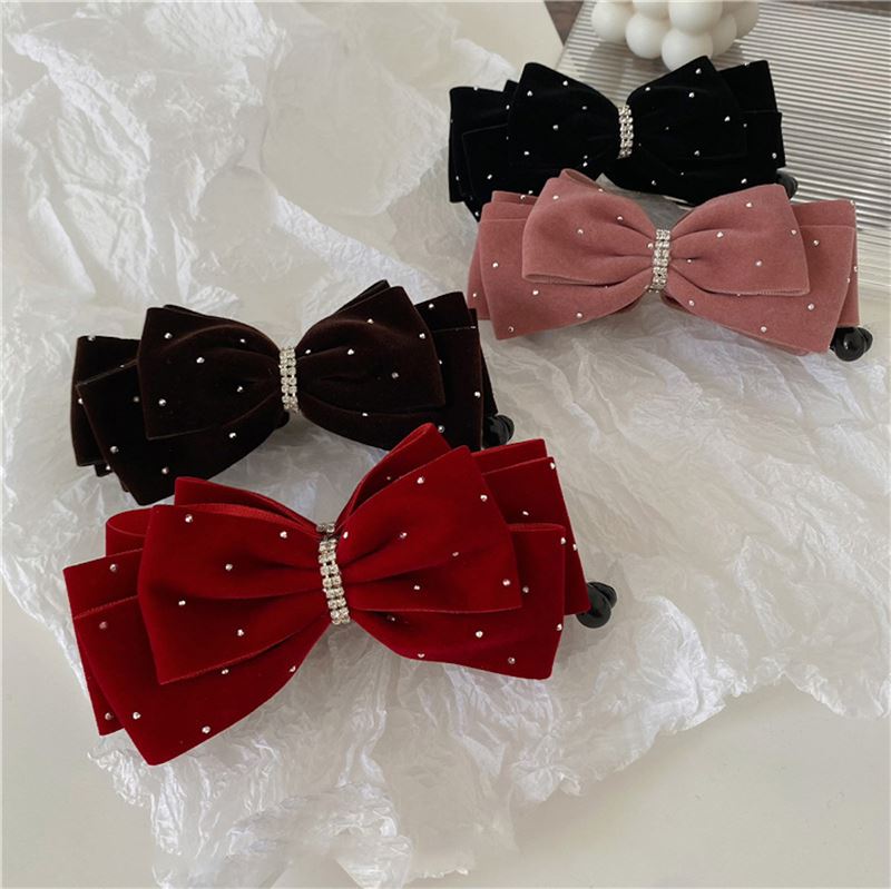 SOHO Cady Bow Banana Hair Clip - Black - Hair Accessories | Fashiongirl