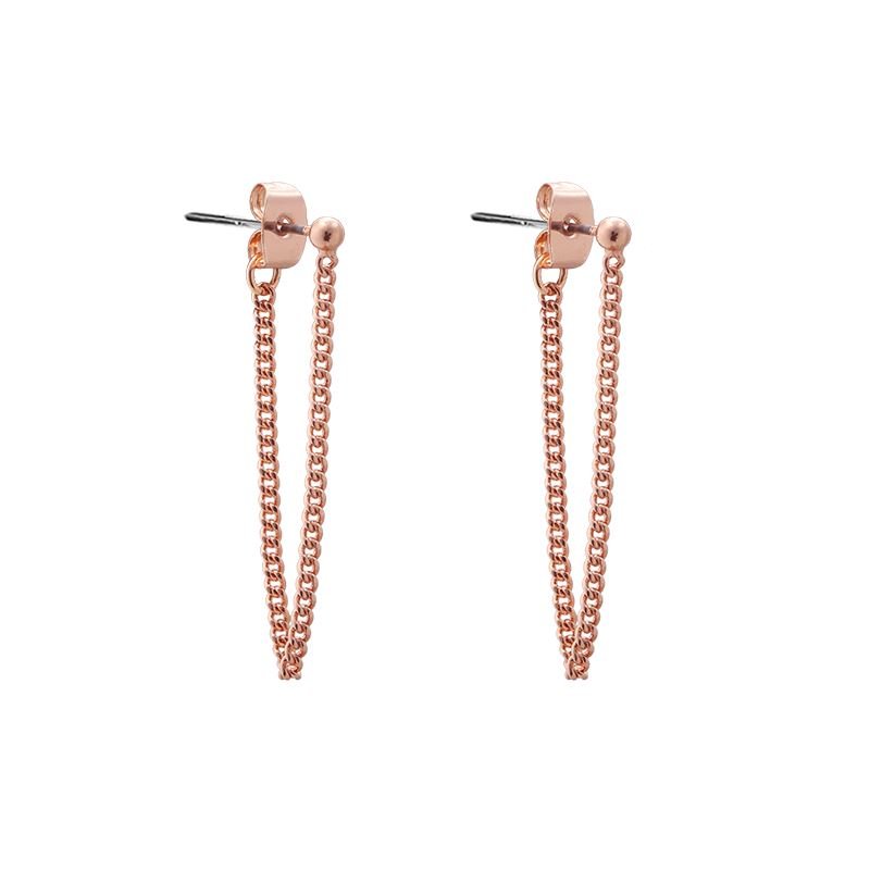 SOHO Chain Earrings - Rose gold - | Fashiongirl
