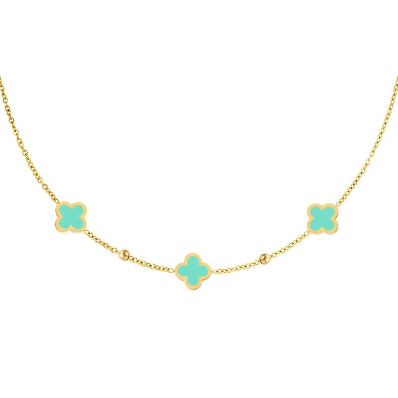 SOHO Clover Necklace - Gold/Green - | Fashiongirl