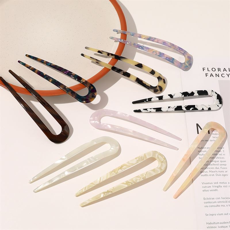 SOHO Dean Hairpin - Black Marble - Hair Accessories | Fashiongirl