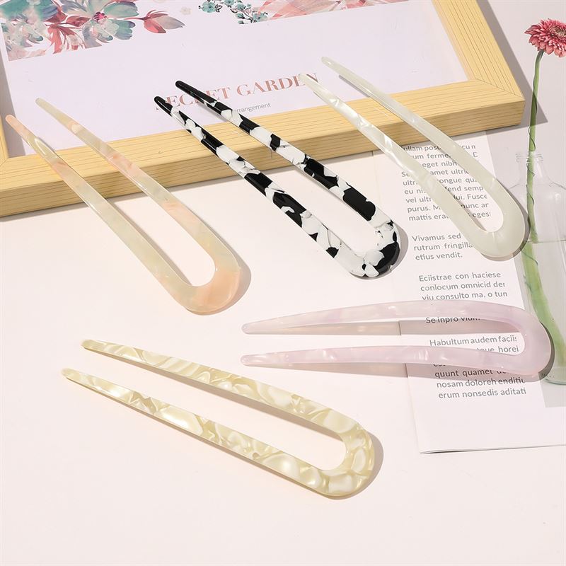SOHO Dean Hairpin - Black Marble - Hair Accessories | Fashiongirl