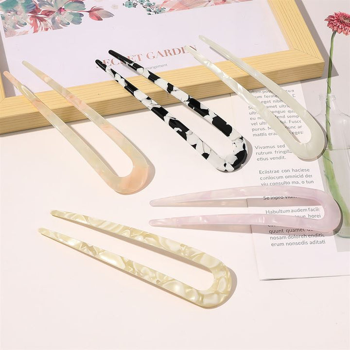 SOHO Dean Hairpin - Black Marble - Hair Accessories | Fashiongirl