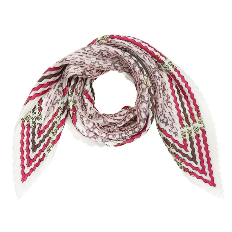 SOHO Diamond Scarf 70 x 70 cm - White/Red - | Fashiongirl