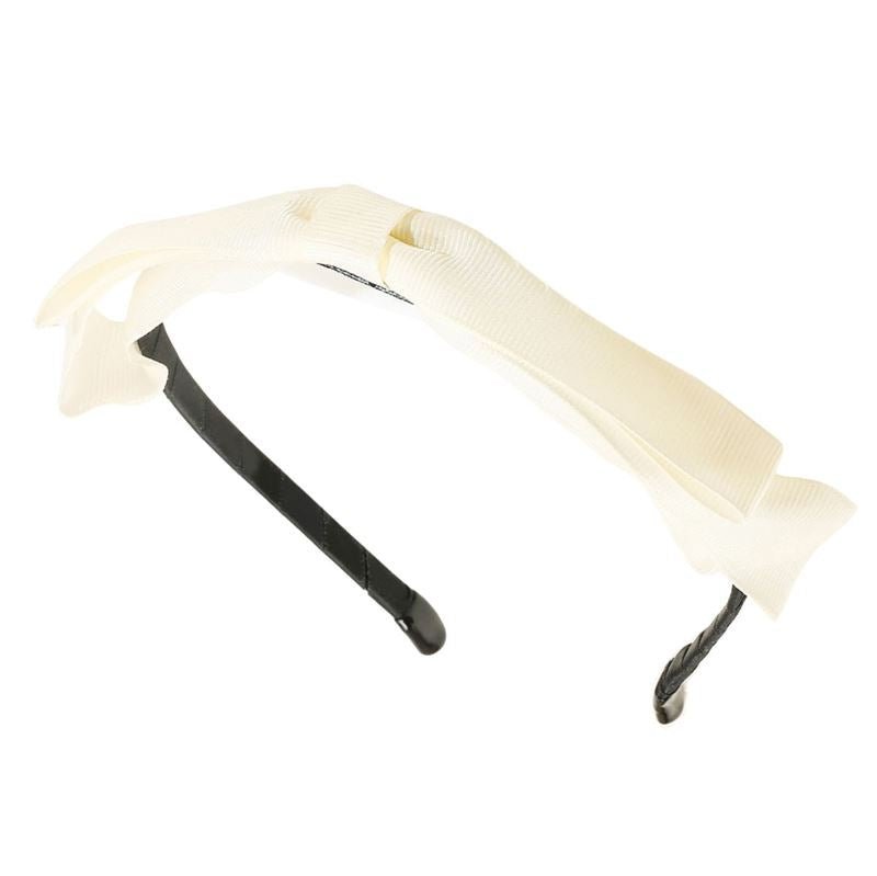 SOHO Donna Bow Headband - White - Hair Accessories