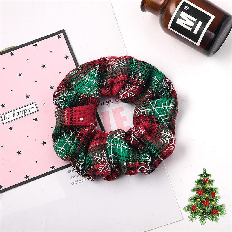 SOHO Edur Christmas Scrunchie - Green / Red - Hair Accessories