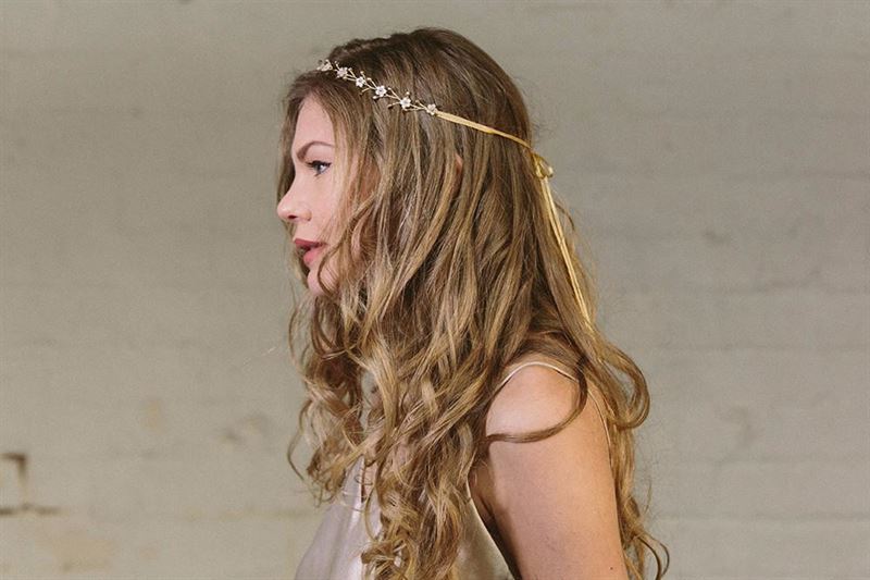 SOHO Emana Headband with crystal petals - Gold - Hair Accessories | Fashiongirl