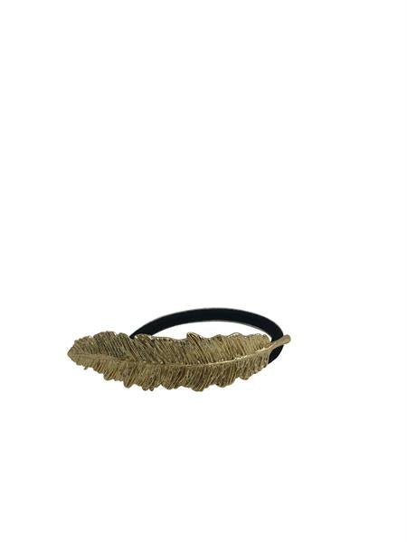 SOHO Feather Hair Elastic - Gold - Hair Accessories | Fashiongirl