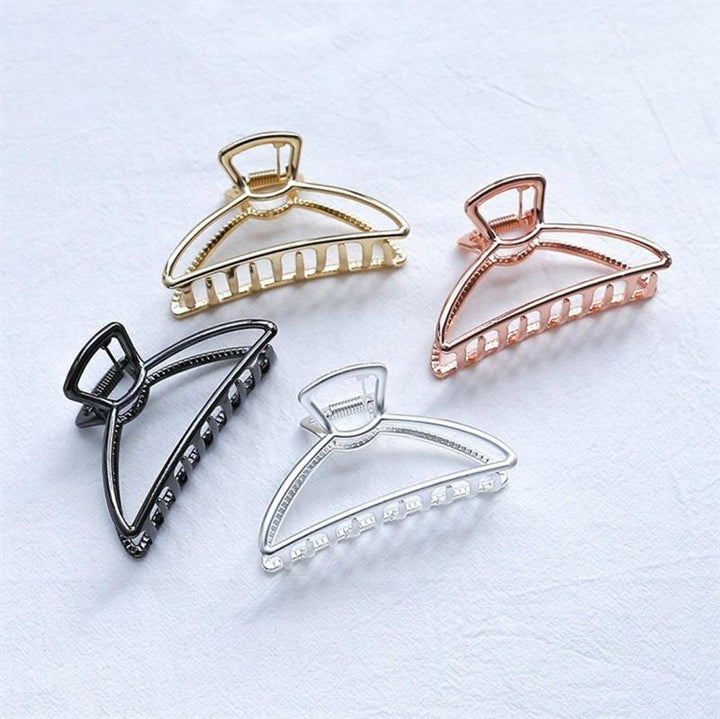 SOHO Feeny Extra Small Metal Hair Claw - Silver - Hair Accessories