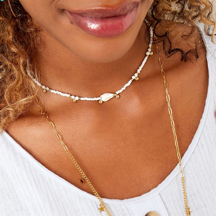 SOHO Ila Pearl Anklet - White - | Fashiongirl