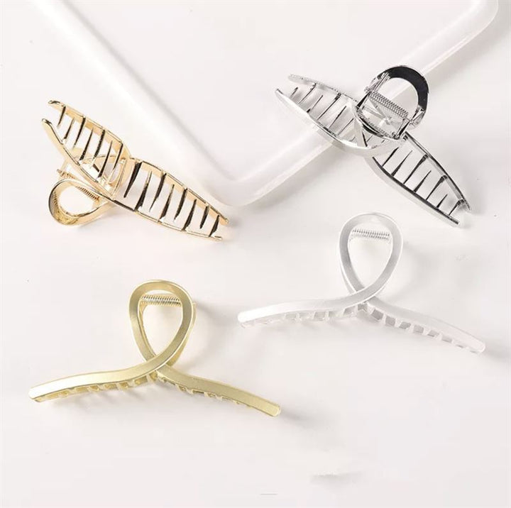 SOHO Iva Metal Hair Claw - Titanium - Hair Accessories