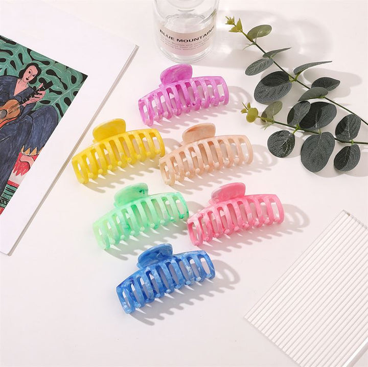 SOHO Kana Marble Hair Claw - Pink - Hair Accessories