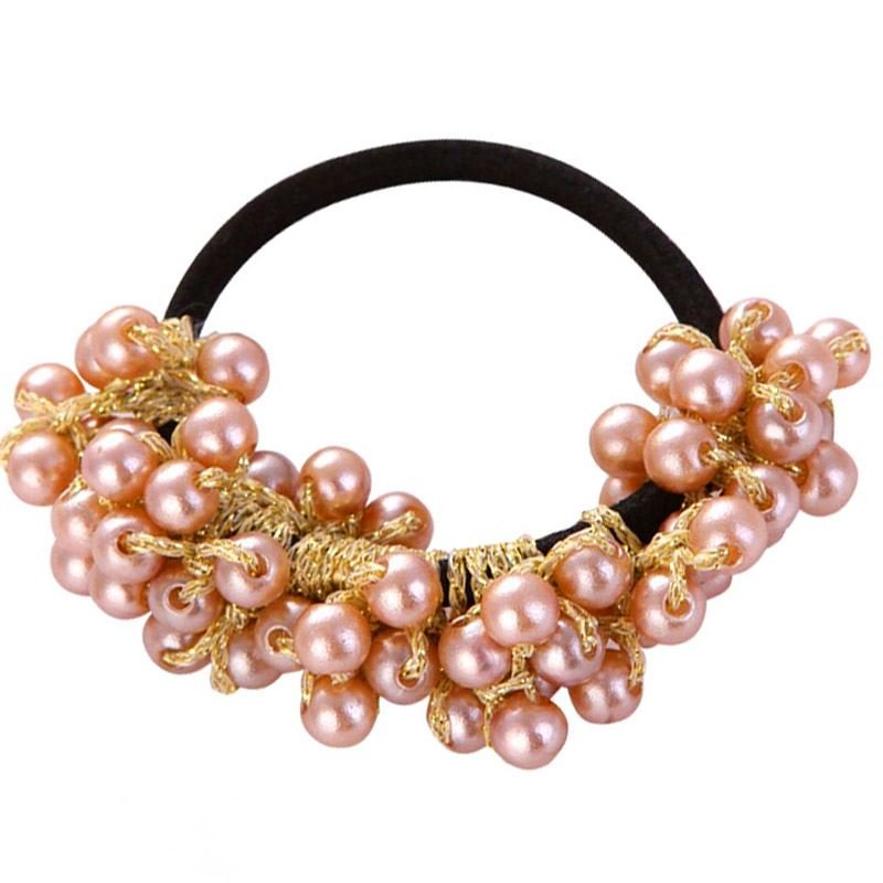 SOHO Mila Hair elastic with pink beads - No 6277 - 2 - Hair Accessories | Fashiongirl