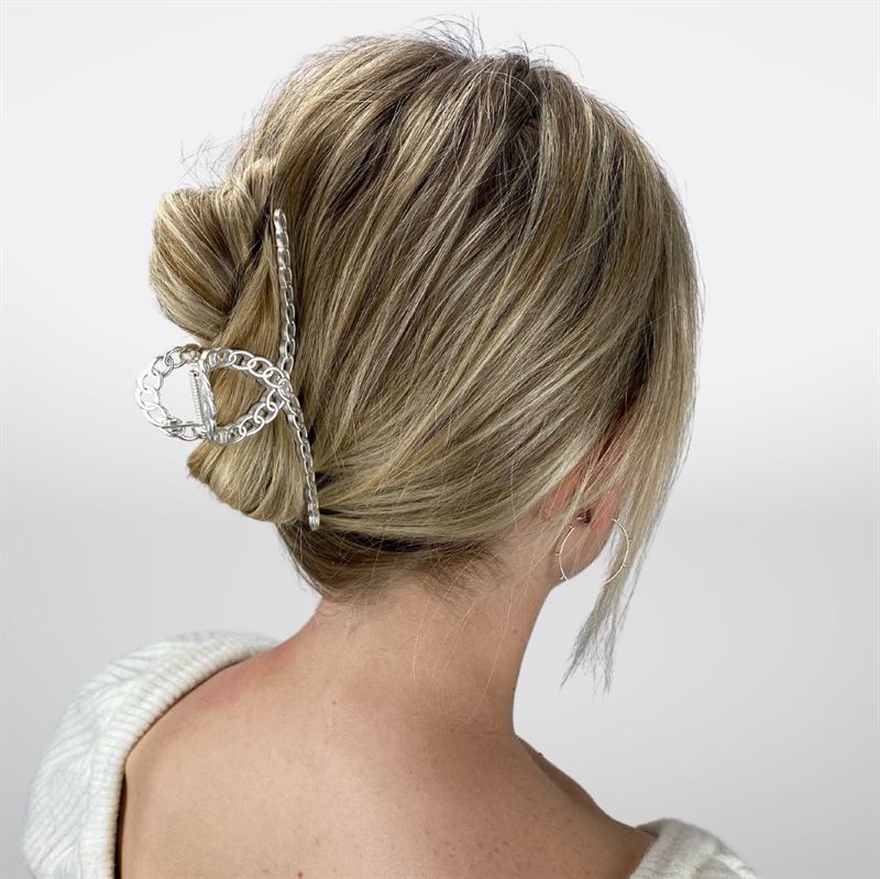 SOHO Monz Metal Hair Claw - Silver - Hair Accessories
