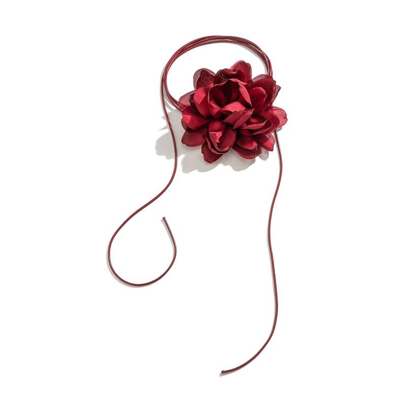 SOHO Pink Choker Necklace - Dark Red - | Fashiongirl